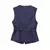 Imagem do Colete feminino tweed com cinto, gola redonda, sem mangas, botão frontal, casac