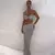 Moda halter pescoço saia longa terno feminino sem costas estilingue topo rendas - comprar online