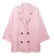 Primavera verão feminino blazer trespassado e cintura elástico calças de pern - comprar online