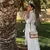 Elegante vestido branco bordado feminino chique lapela manga longa cintura alta na internet