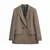 Outono feminino duplo breasted escritório wear blazer casaco manga longa bolsos