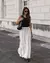Elegante listrado borla saia de malha feminina inverno outono elástico saias de - loja online