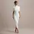 Verão sem costas ruched sexy maxi vestido feminino novo gola alta magro cintura - Bela Essência