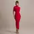 Imagem do Verão sem costas ruched sexy maxi vestido feminino novo gola alta magro cintura