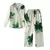 Impresso 2 peça conjunto feminino lapela solta único breasted camisas de cintu