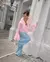 Solto doce rosa camisa feminina 2025 verão moda com decote em v camisas de mang na internet