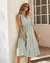 Camisa listrada vestido feminino sem mangas com decote em v vestidos longos verão casual botões a linha praia vestidos de férias roupas femininas - Bela Essência