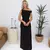 Plissado ombro inclinado maxi vestido feminino elegante sem mangas cintura alta - loja online
