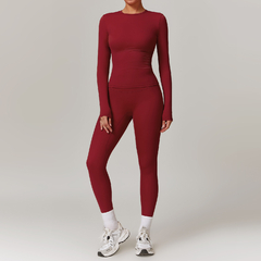 Conjunto Fitness Feminino – Blusa Manga Longa + Legging Cintura Alta - loja online