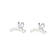 Brinco Feminino com Pérolas em Prata 925 Estilo Luxo e Sofisticação - comprar online