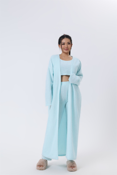 Imagem do Conjunto Feminino 3 Peças – Top + Calça + Cardigan Longo