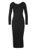Vestido Canelado Costa Nua Manga Longa Midi | REF: NCR0006 - comprar online