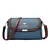 Bolsa feminina de ombro em couro azul com detalhes em marrom