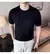 Polo masculino de malha texturizada – Camiseta Soft Lounge com ajuste elástic