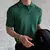 camisa polo cor sólida verão retro malha lapela listrado texturizada