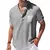 Camisa masculina casual gola alta verão cor sólida manga curta - Kovel