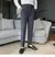 calça de alfaiataria masculina casual de cintura alta e perna reta