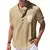 Camisa masculina casual gola alta verão cor sólida manga curta - comprar online