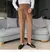 calça de alfaiataria masculina casual de cintura alta e perna reta