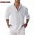 Camisa de linho de algodão leve manga longa casual