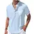 Imagem do Camisa masculina casual gola alta verão cor sólida manga curta