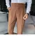 calça de alfaiataria masculina casual de cintura alta e perna reta na internet