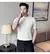 Polo masculino de malha texturizada – Camiseta Soft Lounge com ajuste elástic