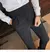 calça de alfaiataria masculina casual de cintura alta e perna reta