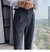 calça de alfaiataria masculina casual de cintura alta e perna reta