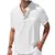 Imagem do Camisa masculina casual gola alta verão cor sólida manga curta