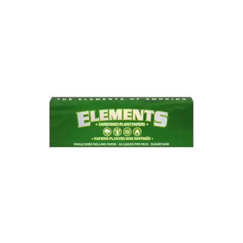 Elements Green Rolling Papers - Single Wide (SW). - comprar en línea