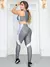Conjunto Fitness Feminino Recorte Colorido com Calça Legging e Cropped sem Bojo - comprar online