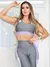 Conjunto Fitness Feminino Recorte Colorido com Calça Legging e Cropped sem Bojo - loja online