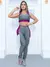 Conjunto Fitness Feminino Recorte Colorido com Calça Legging e Cropped sem Bojo - OutletZone10