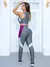 Conjunto Fitness Feminino Recorte Colorido com Calça Legging e Cropped sem Bojo - OutletZone10