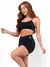 Conjunto Fitness Top Alça e Short Legging Blackout Cós Alto Feminino Liso Básico Academia Zero Transparência - Roxo - loja online