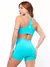 Conjunto Fitness Top Alça e Short Legging Blackout Cós Alto Feminino Liso Básico Academia Zero Transparência - Roxo na internet