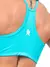 Imagem do Conjunto Fitness Top Alça e Short Legging Blackout Cós Alto Feminino Liso Básico Academia Zero Transparência - Roxo