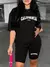 Conjunto feminino blusão oversazed, bermuda legging fitness - comprar online