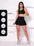 Short Saia Babado Cintura Alta Feminina Fitness Academia Suplex