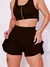 Short Saia Babado Cintura Alta Feminina Fitness Academia Suplex - comprar online