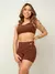 Conjunto Fitness Top Alça e Short Legging Blackout Cós Alto Feminino Liso Básico Academia Zero Transparência - Roxo - loja online