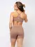 Conjunto Fitness Top Alça e Short Legging Blackout Cós Alto Feminino Liso Básico Academia Zero Transparência - Roxo - loja online