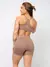 Conjunto Fitness Top Alça e Short Legging Blackout Cós Alto Feminino Liso Básico Academia Zero Transparência - Roxo