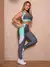Conjunto Fitness Feminino Recorte Colorido com Calça Legging e Cropped sem Bojo - OutletZone10