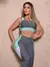 Conjunto Fitness Feminino Recorte Colorido com Calça Legging e Cropped sem Bojo - loja online