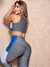 Conjunto Fitness Feminino Recorte Colorido com Calça Legging e Cropped sem Bojo - loja online
