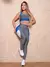Conjunto Fitness Feminino Recorte Colorido com Calça Legging e Cropped sem Bojo - loja online