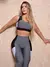 Conjunto Fitness Feminino Recorte Colorido com Calça Legging e Cropped sem Bojo - loja online