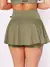 Short Saia Babado Cintura Alta Feminina Fitness Academia Suplex